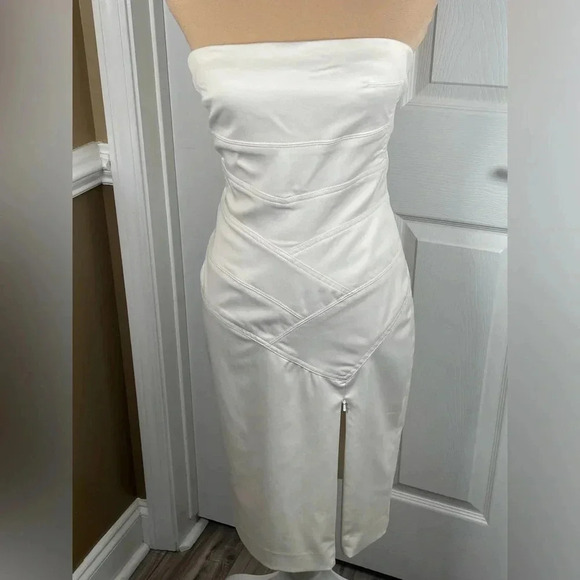 Bebe White Strapless Dress Size 4 - Picture 6 of 10
